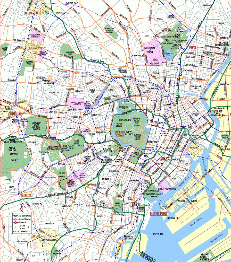 Printable Map Of Tokyo Attractions