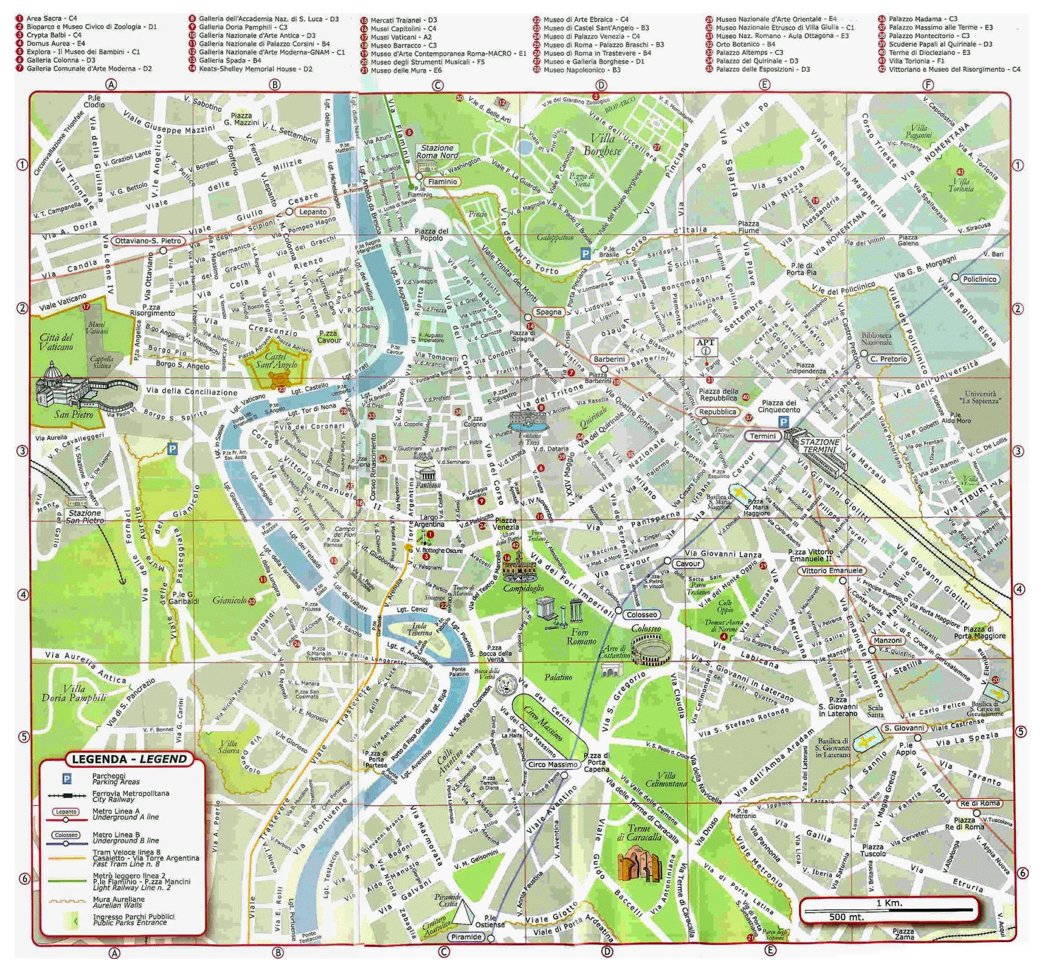 Printable Walking Map Of Rome