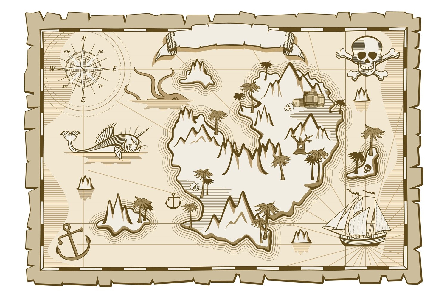 Free Printable Pirate Treasure Map Template