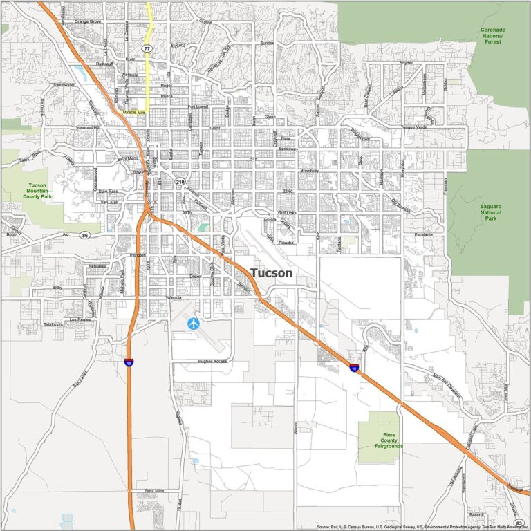 Tucson Arizona Map GIS Geography