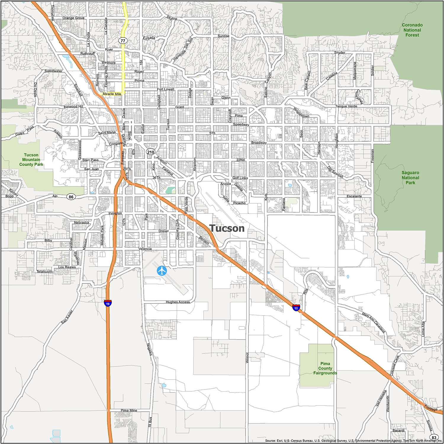 Tucson Arizona Map GIS Geography