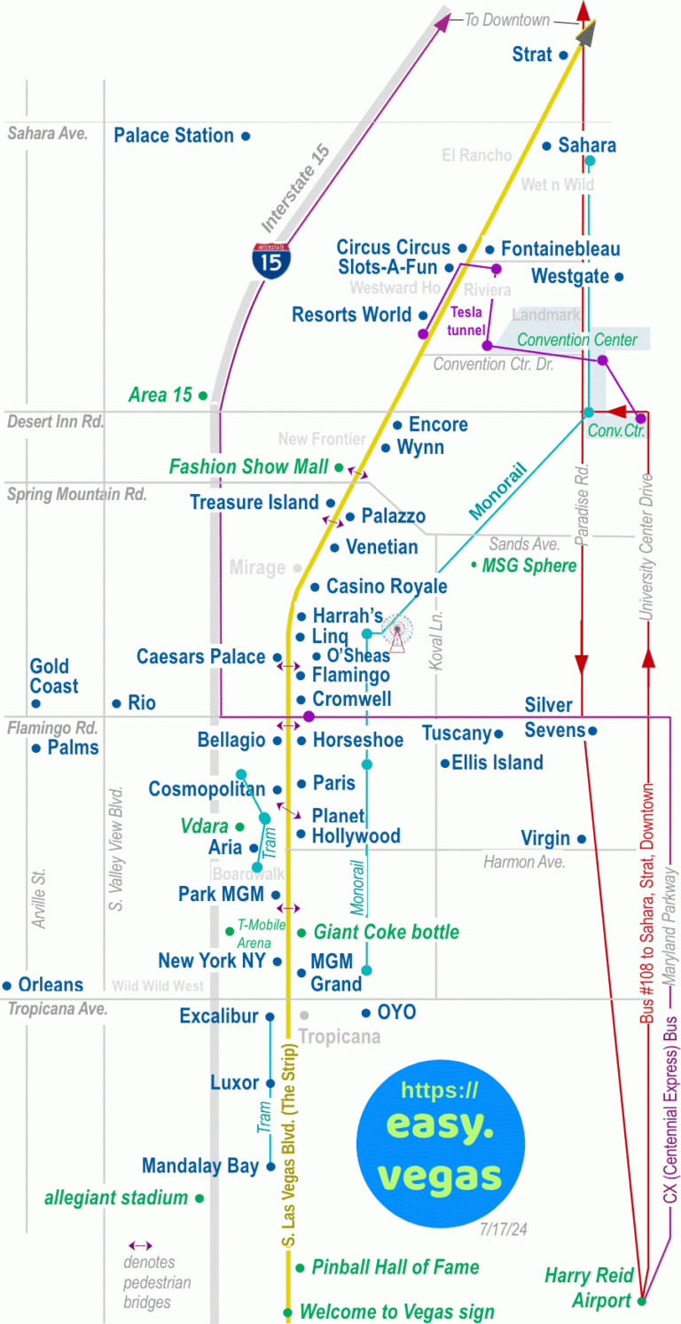 Ultimate Map Of The Las Vegas Strip The Most Complete And Current