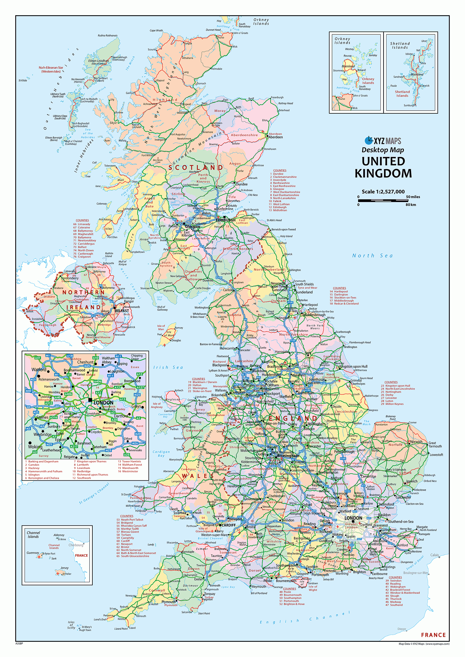 Map Of The Uk Printable