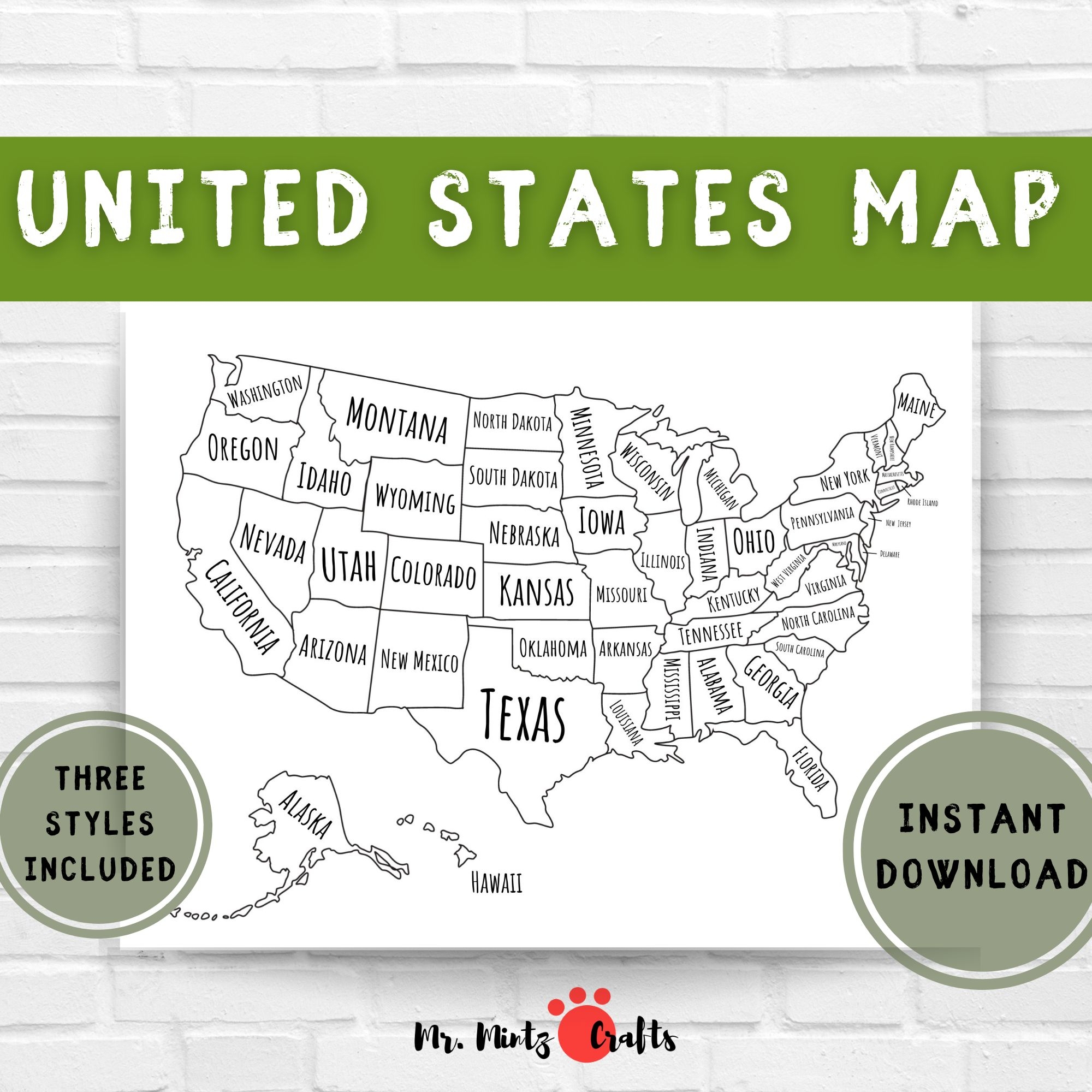 U.S. Map Printable