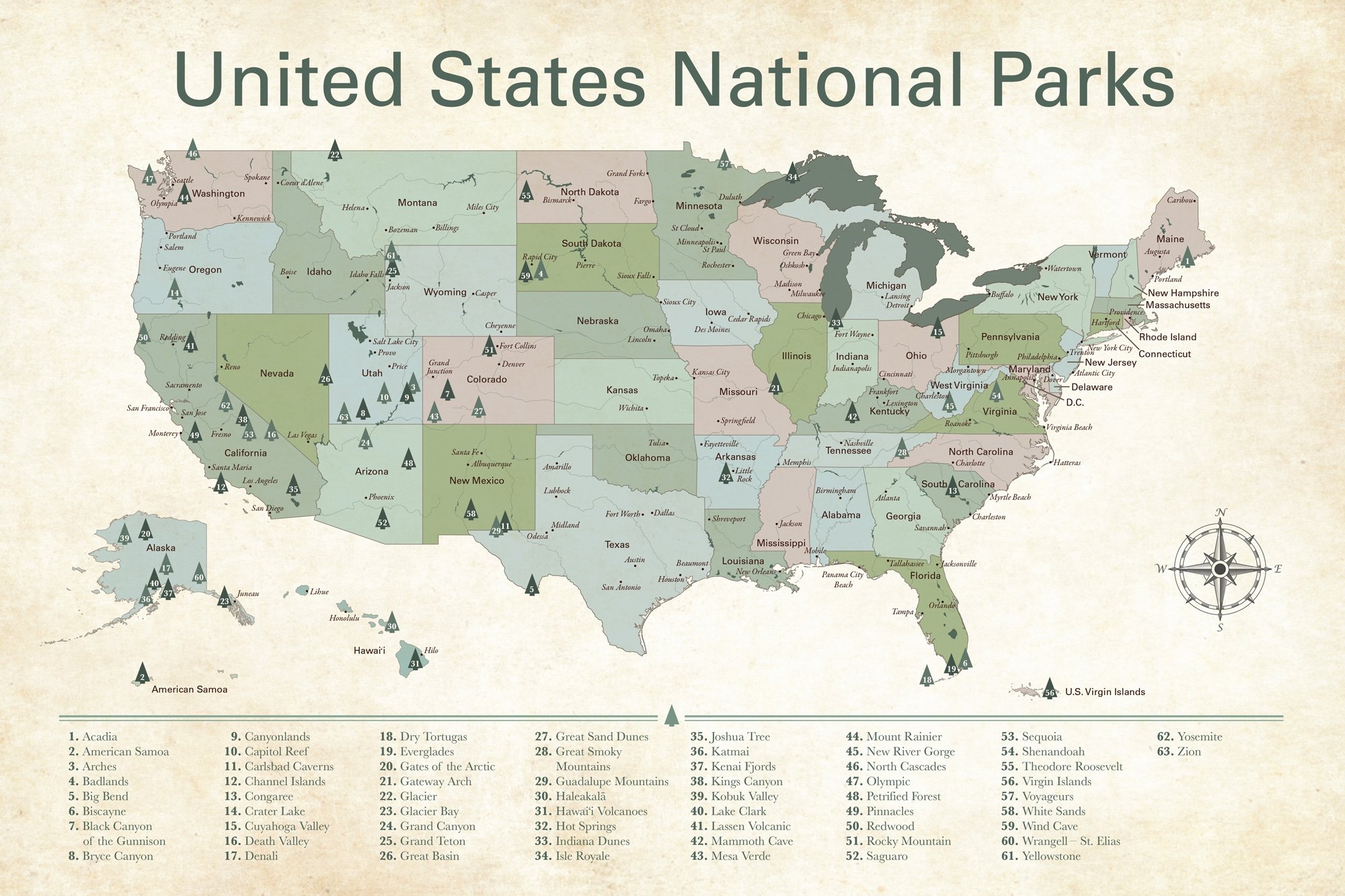 Printable National Parks Map