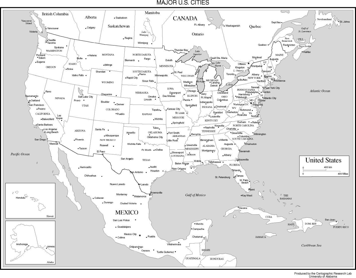 Us States Map Printable