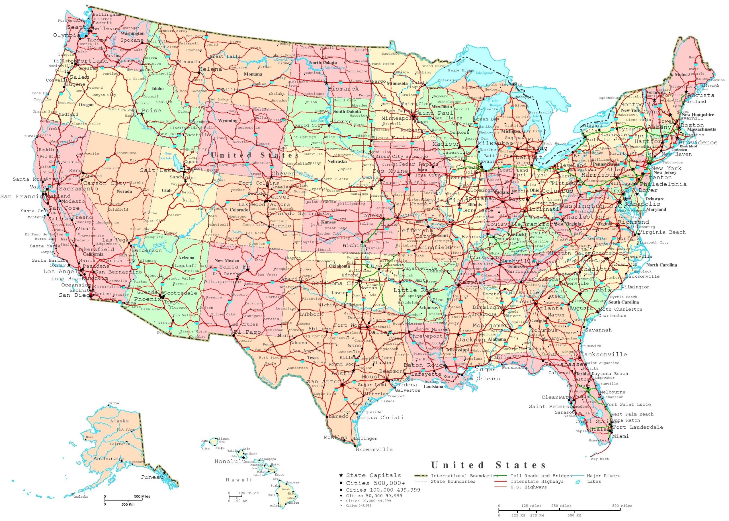 Printable Maps Of The United States