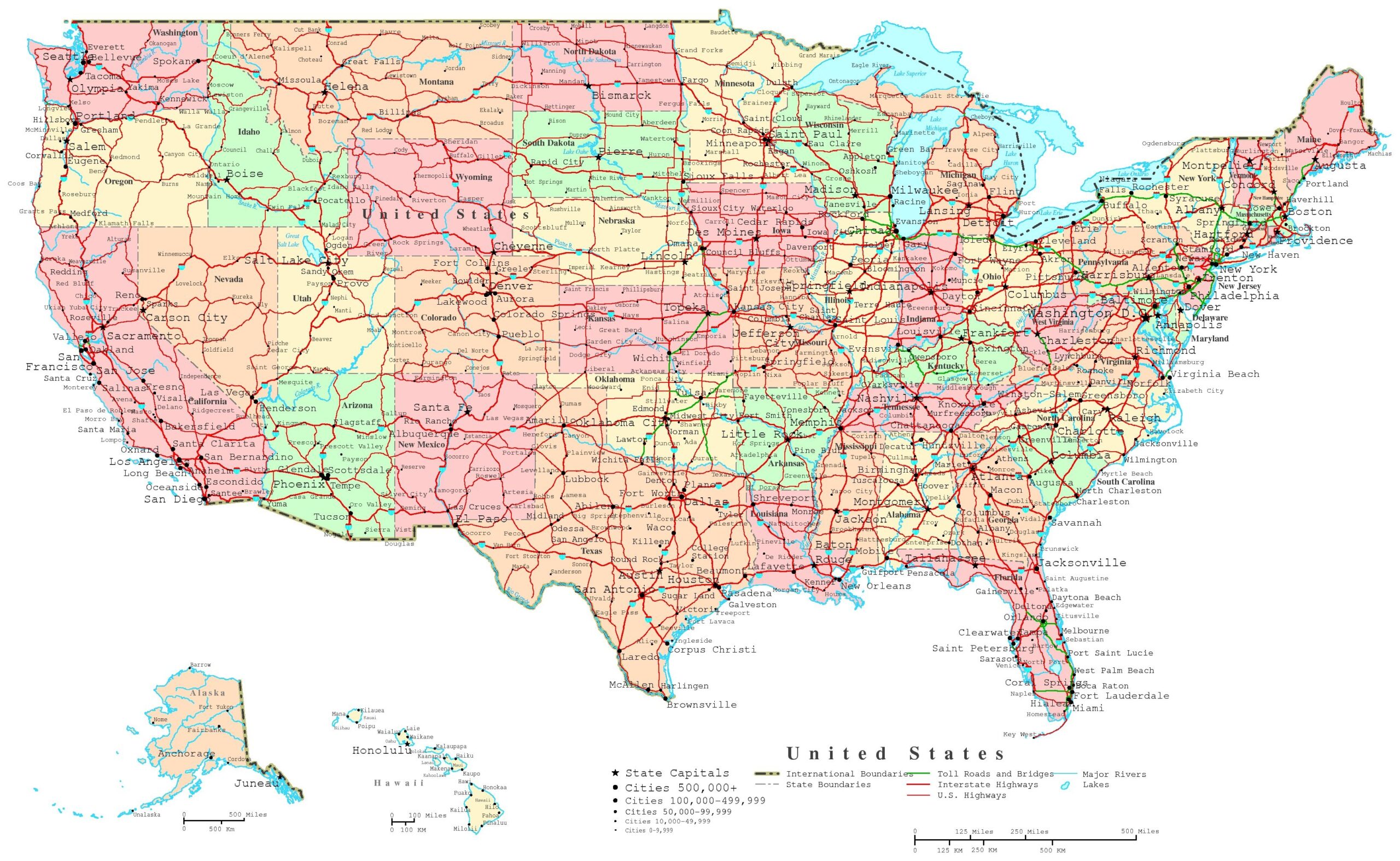 Free Printable Map Of United States