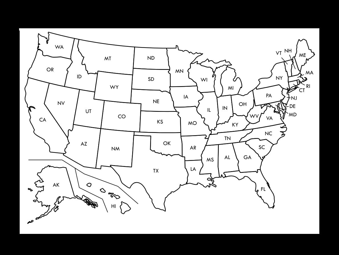 United States Sales Map Printable Sales Map PDF Business Sales Map Colour In Map
