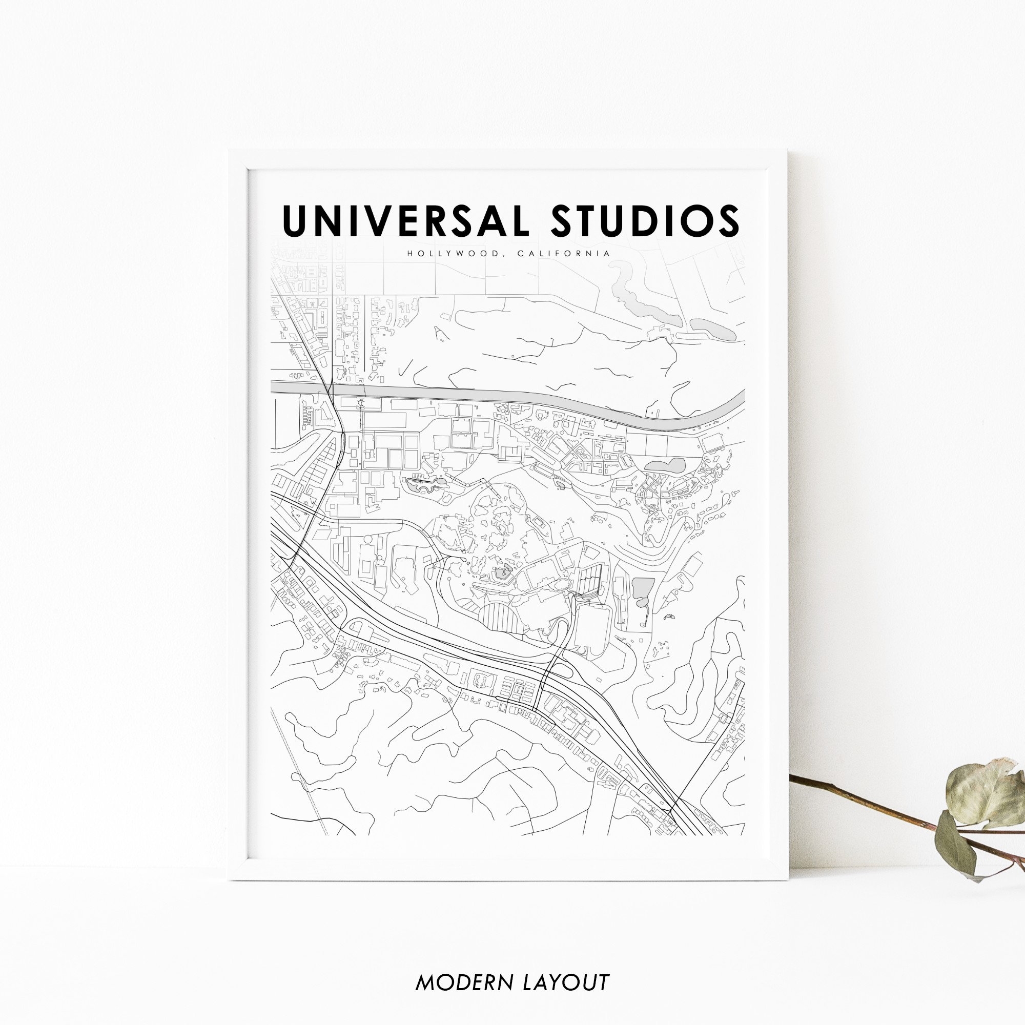 Universal Studios Hollywood California Map Print CA USA Map Art Poster City Street Road Map Print Nursery Room Wall Office Decor Etsy