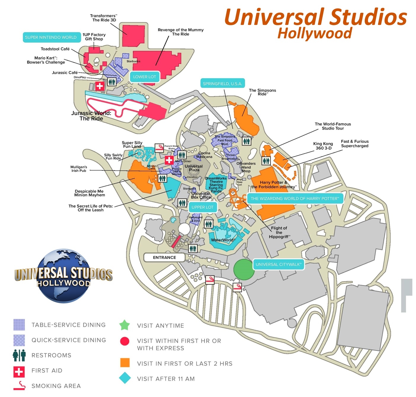 Universal Studios Hollywood Map Los Angeles Ontheworldmap
