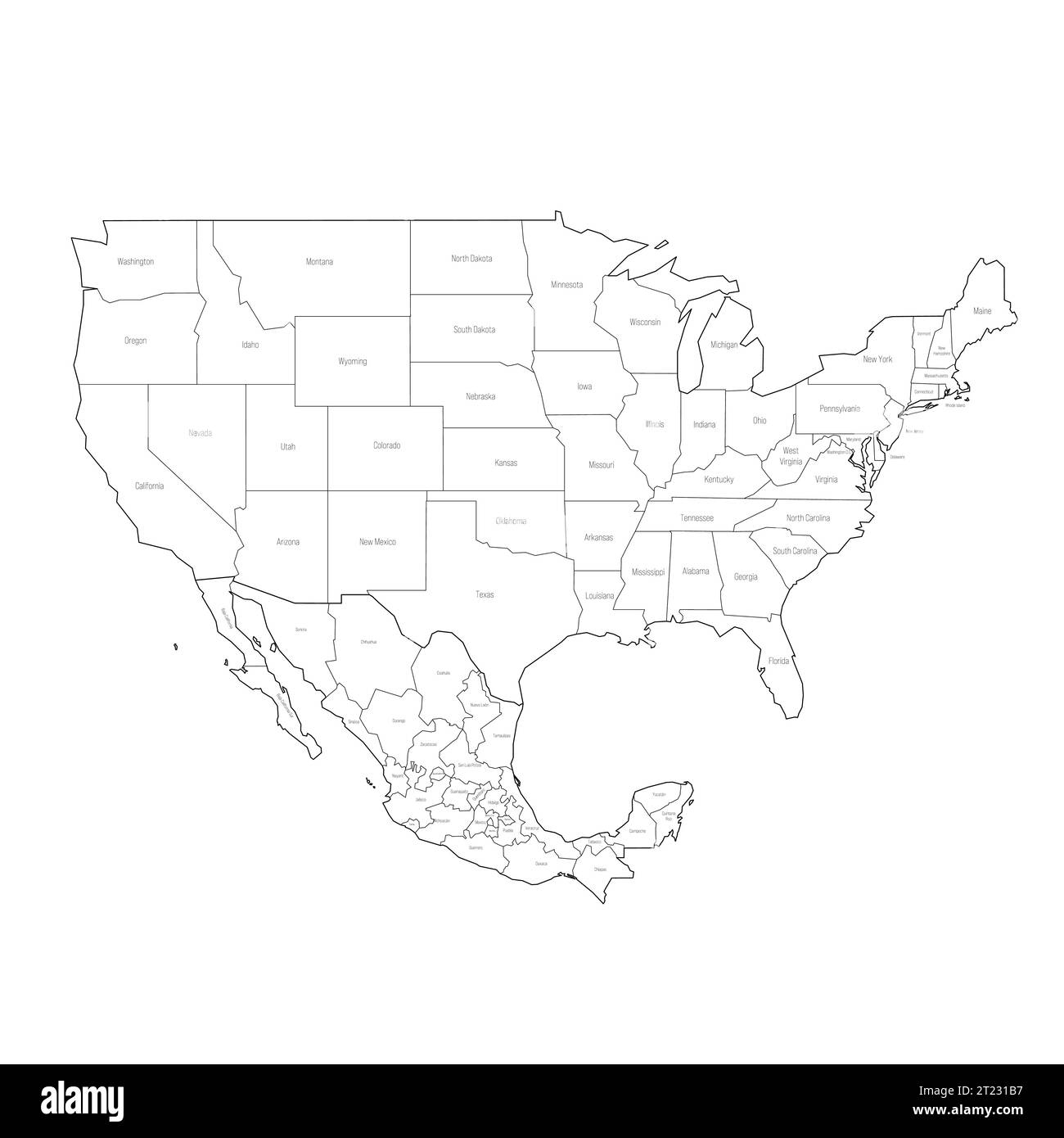 Us Mexico Border Map Black And White Stock Photos U0026 Images Page 