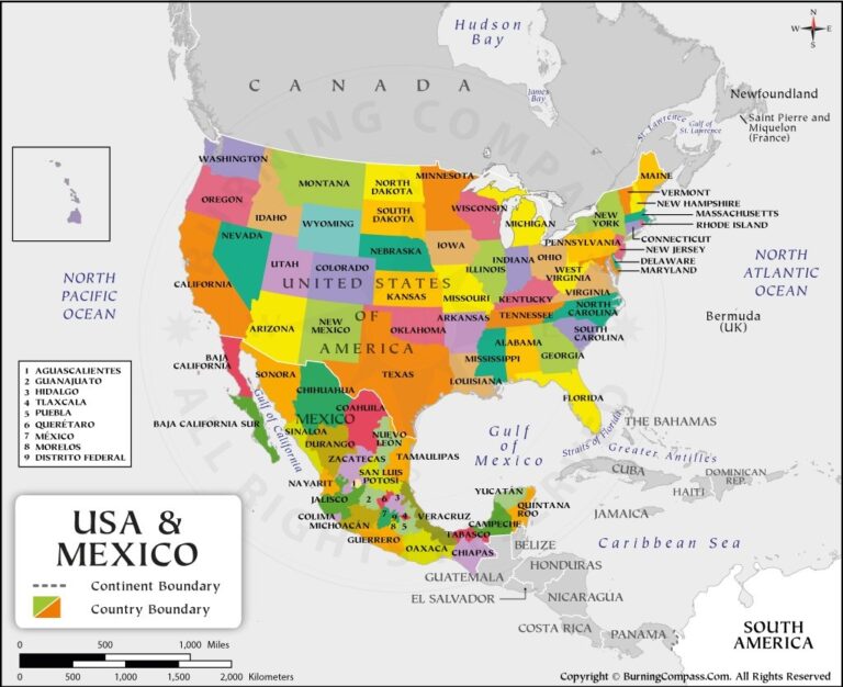 US Mexico Map USA Mexico Map US And Mexico Map