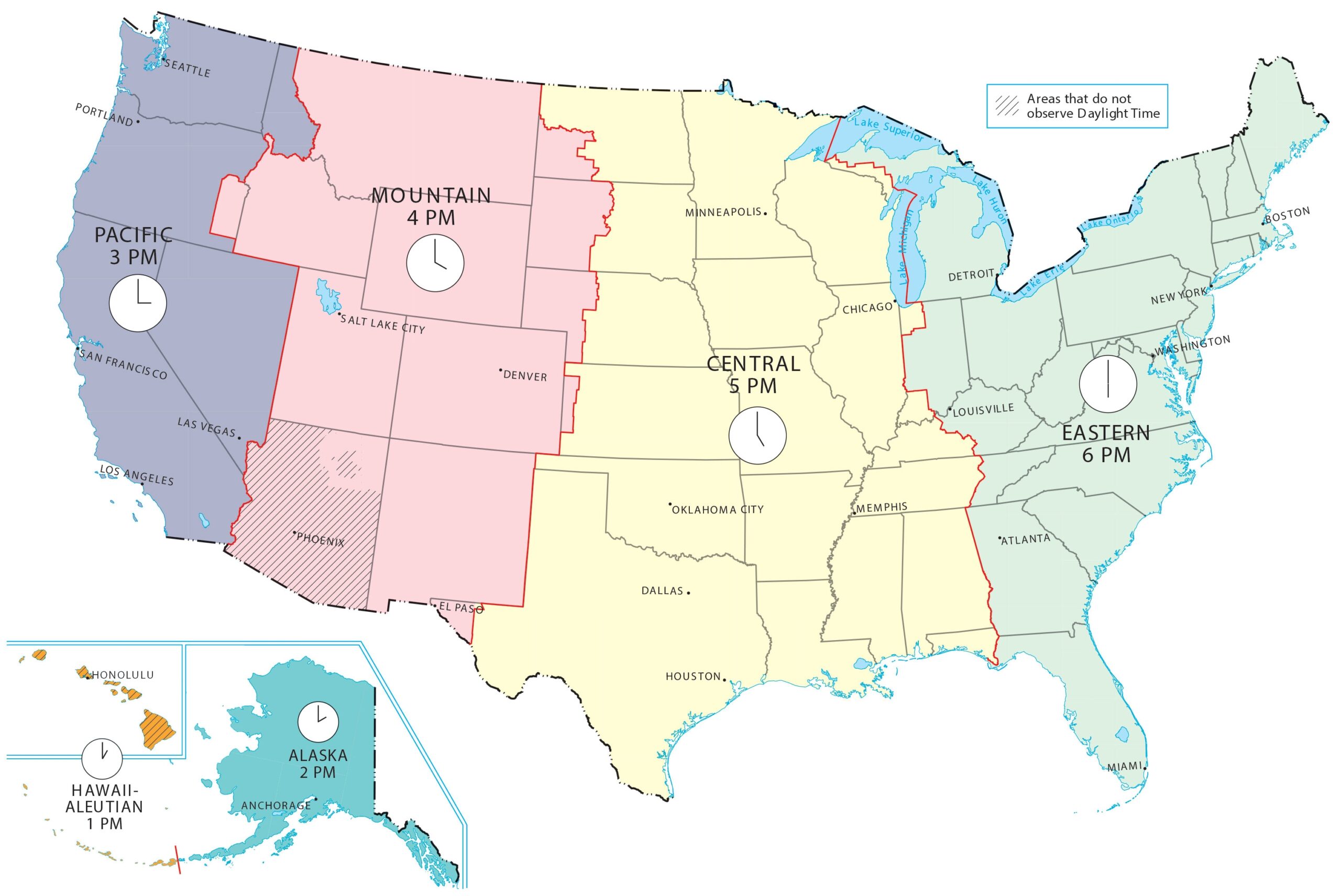 Printable Time Zone World Map