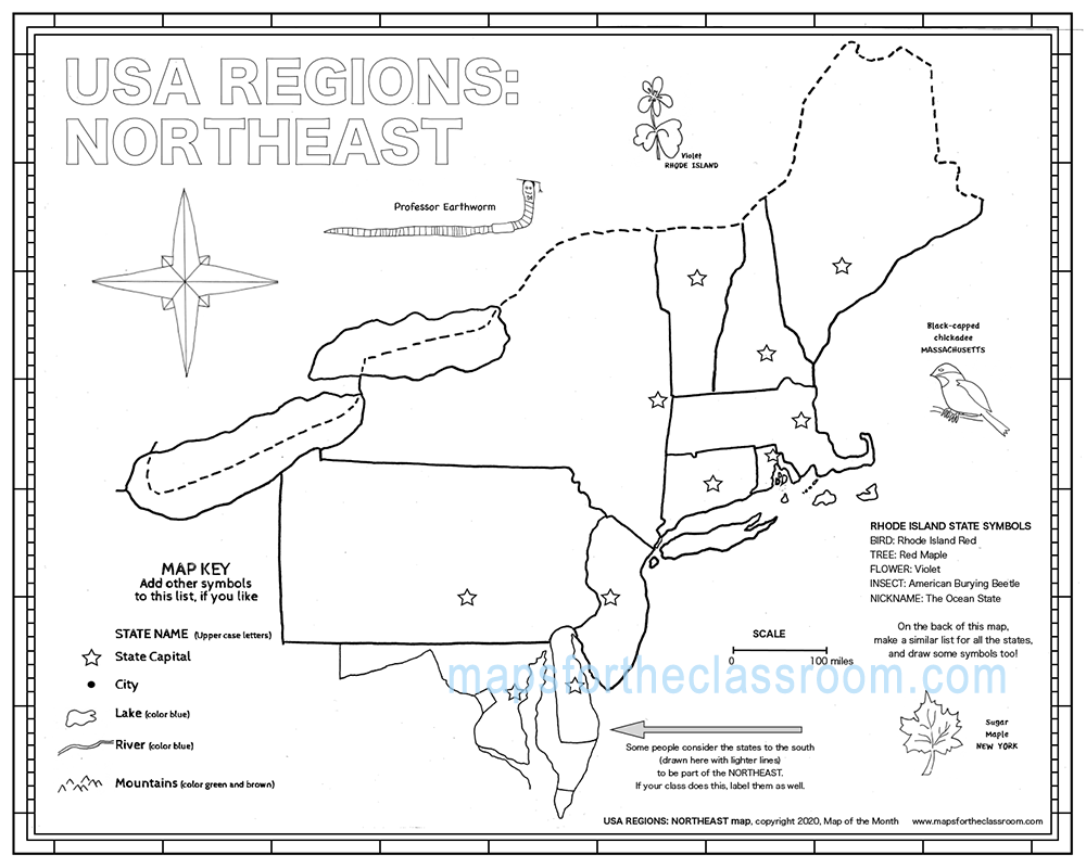 Us Regions Map Printable