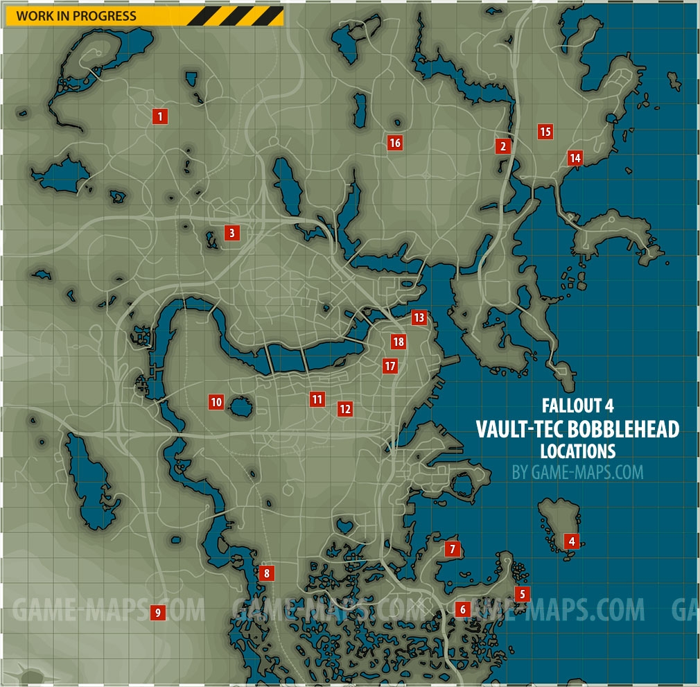 Vault Tec Bobblehead Locations Map Fallout 4 Game maps
