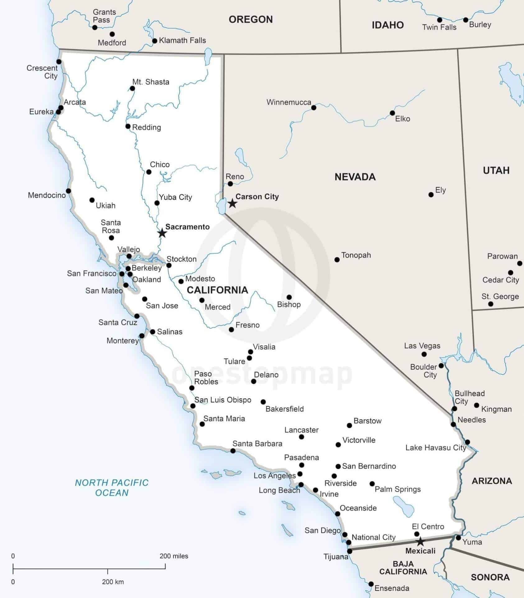 Printable Map California