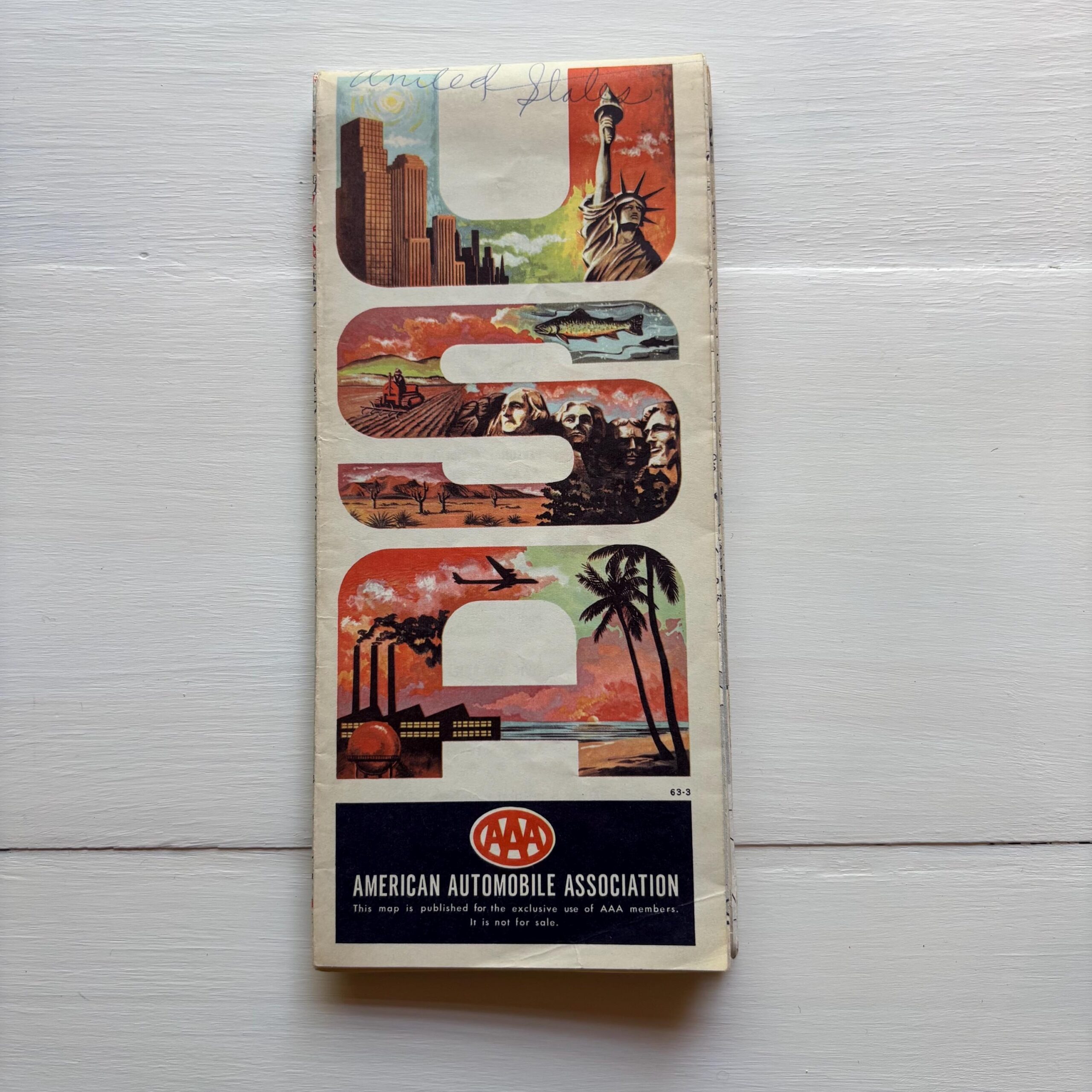 Vintage United States Of America USA AAA Road Map 1960s Etsy