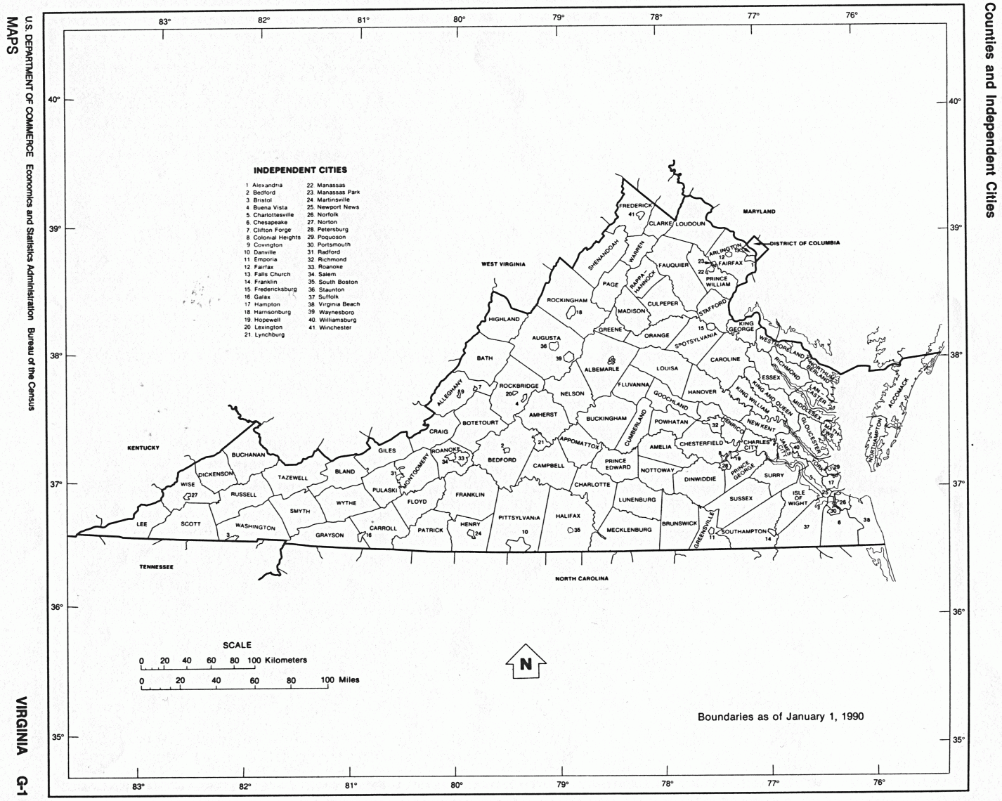 Printable Map Of Virginia