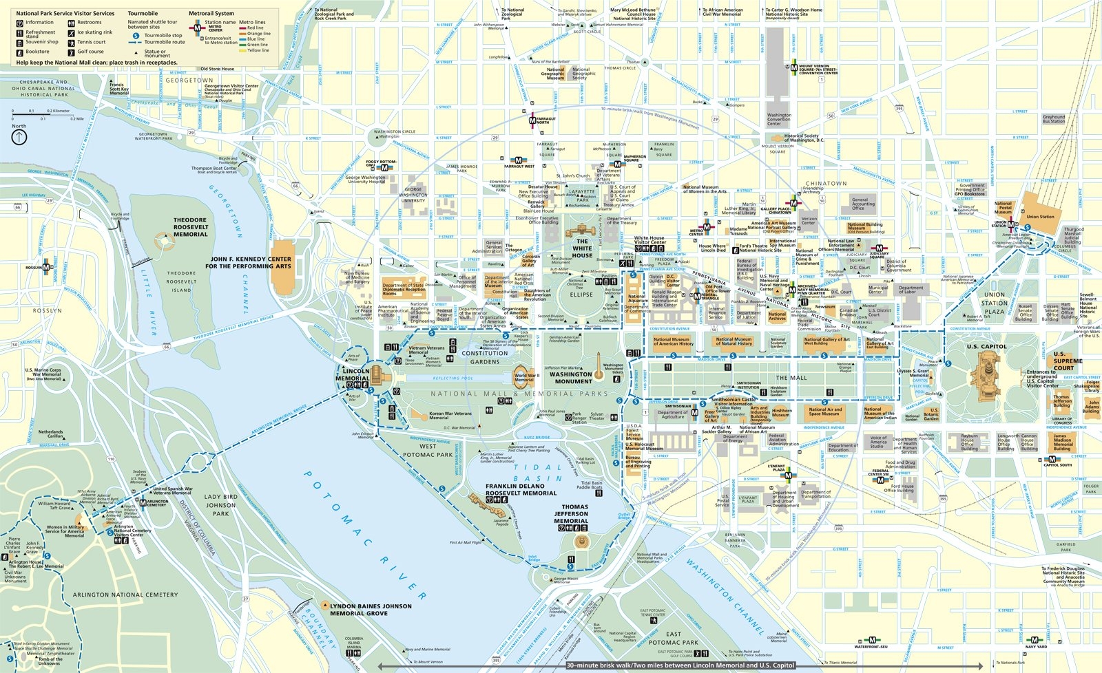 Printable Map Of Washington Dc Attractions