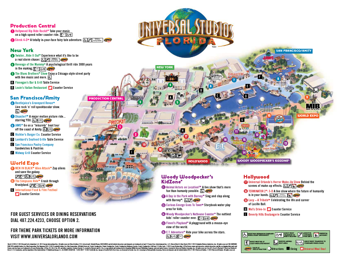 Universal Studios Map Printable