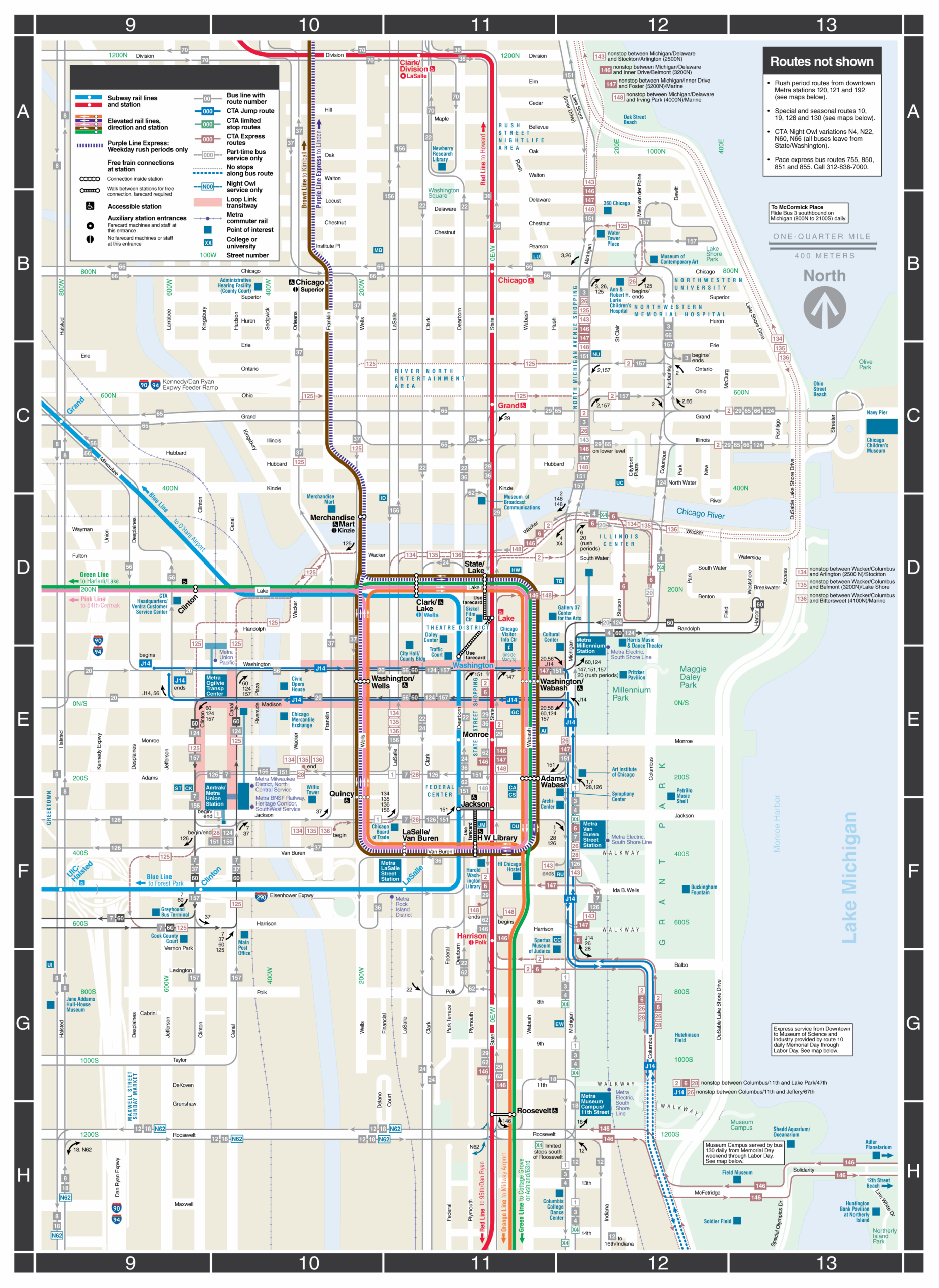 Printable Map Downtown Chicago