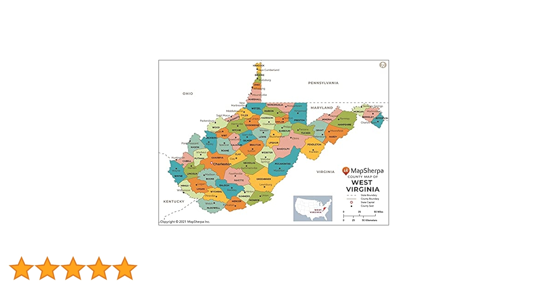 Printable Wv County Map