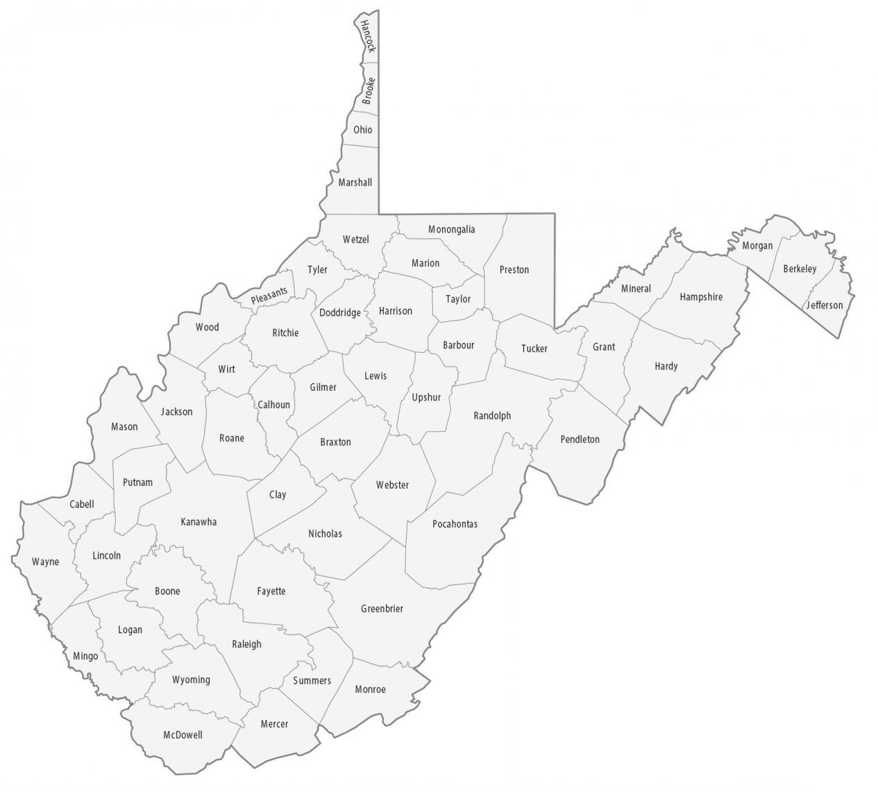 Printable Virginia County Map