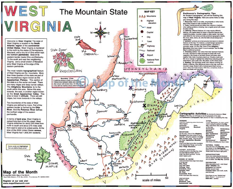 Printable Map Of West Virginia