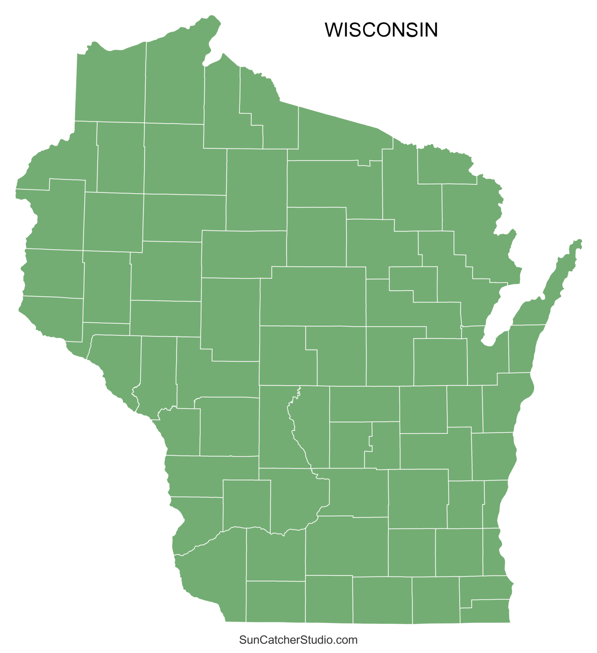 Wisconsin County Map Printable