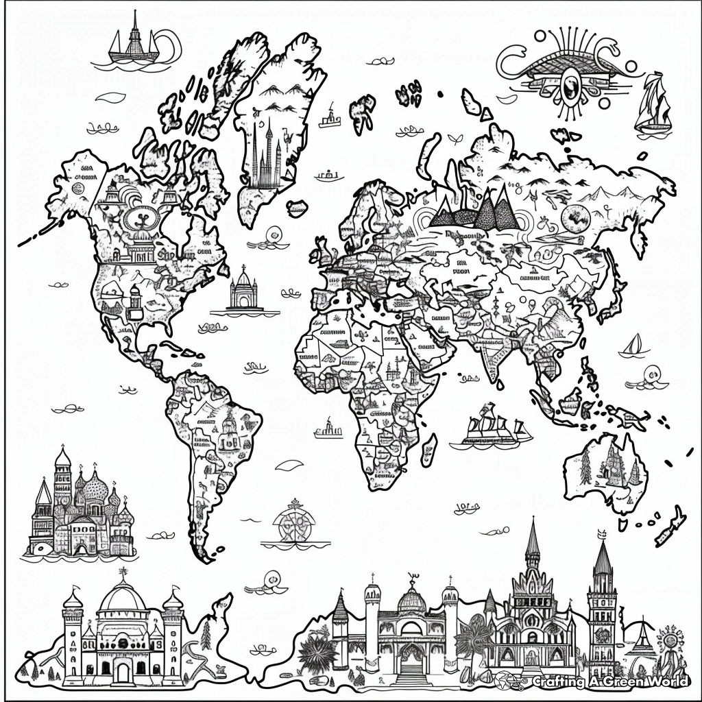 World Coloring Pages Free U0026 Printable 