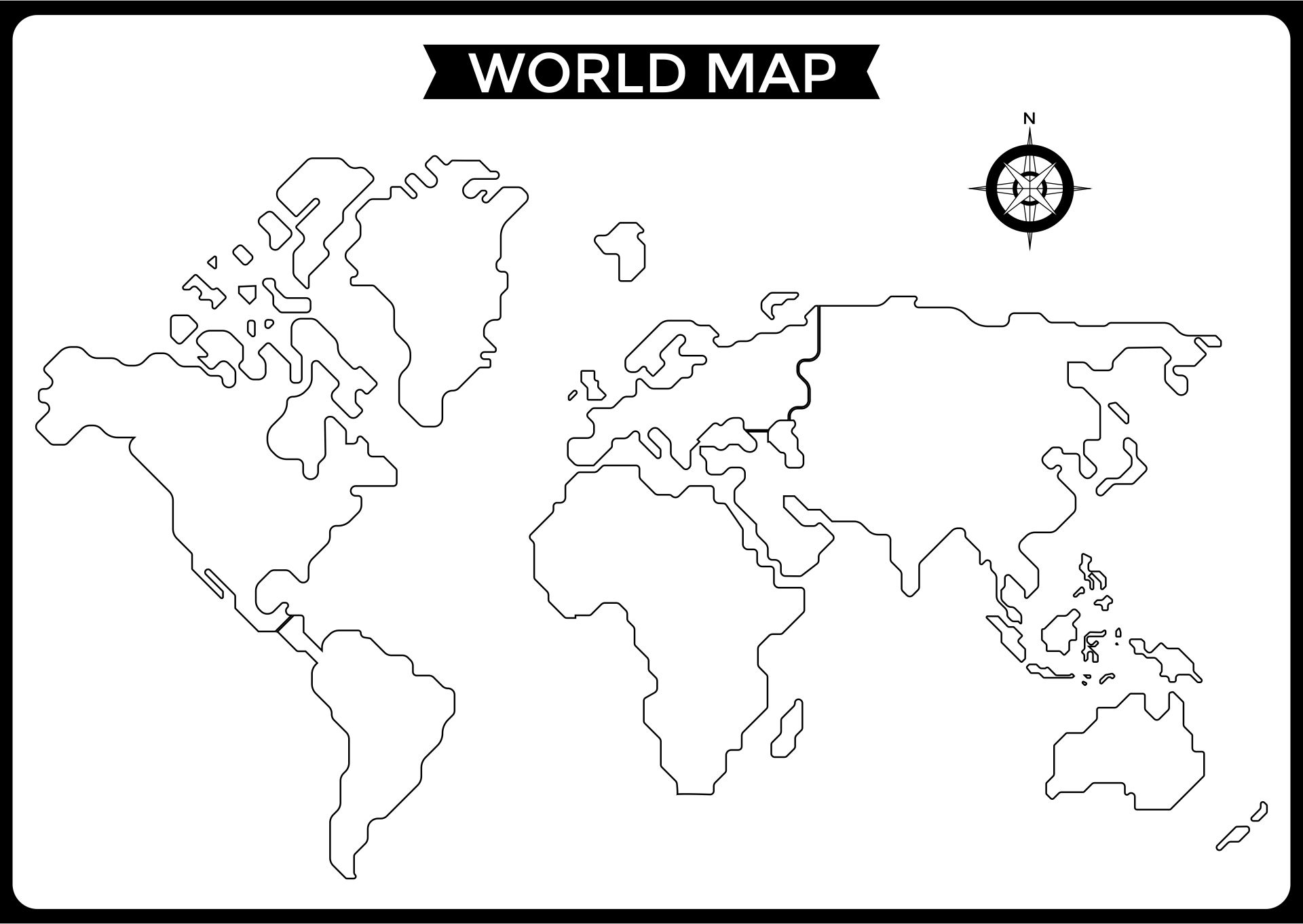 World Map A4 Size 10 Free PDF Printables Printablee