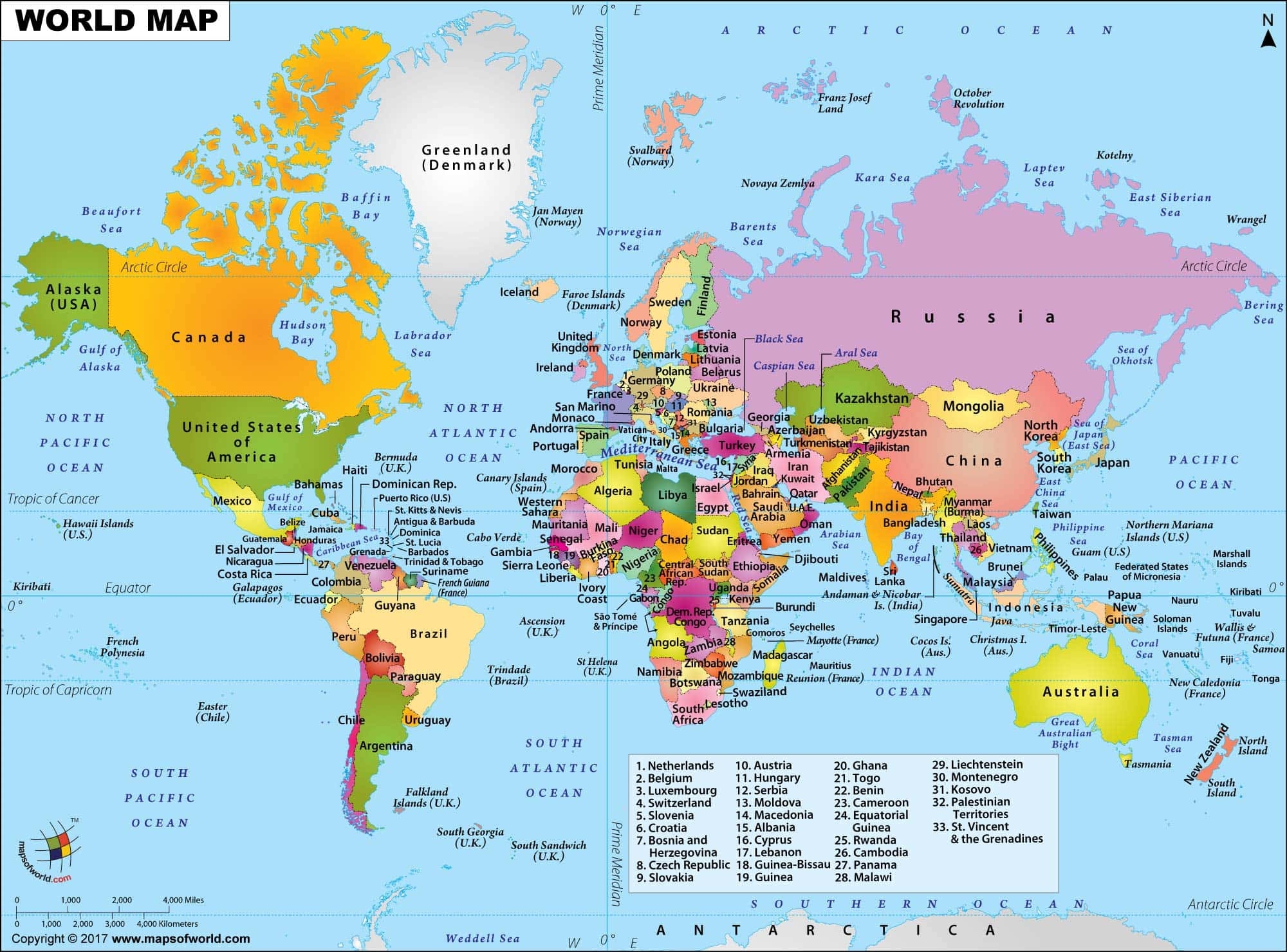 New World Map Printable
