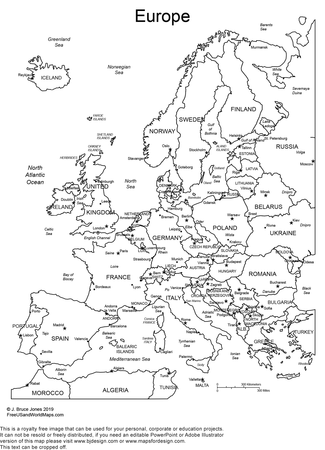 Printable Maps Europe