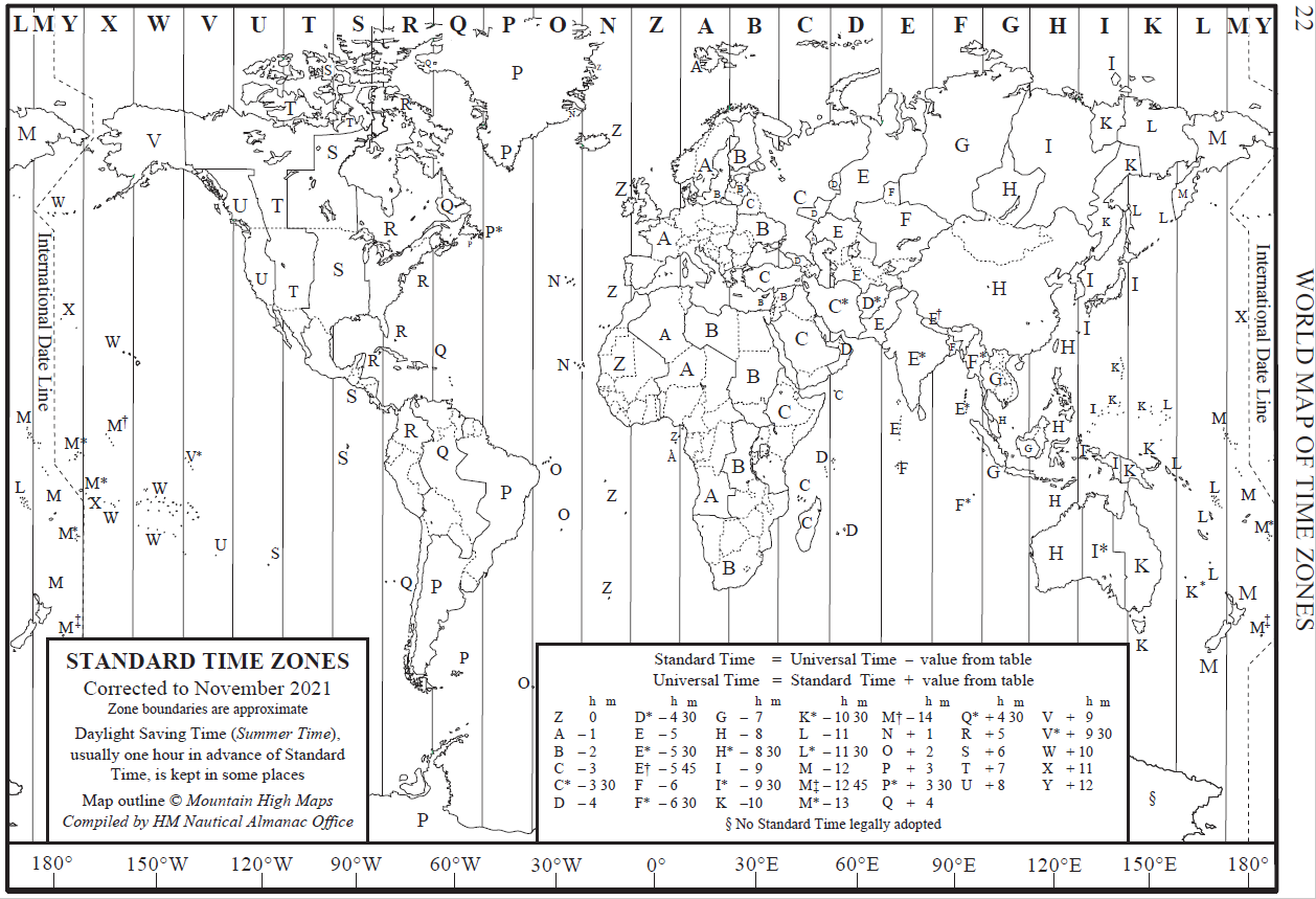 Printable Time Zone Map United States