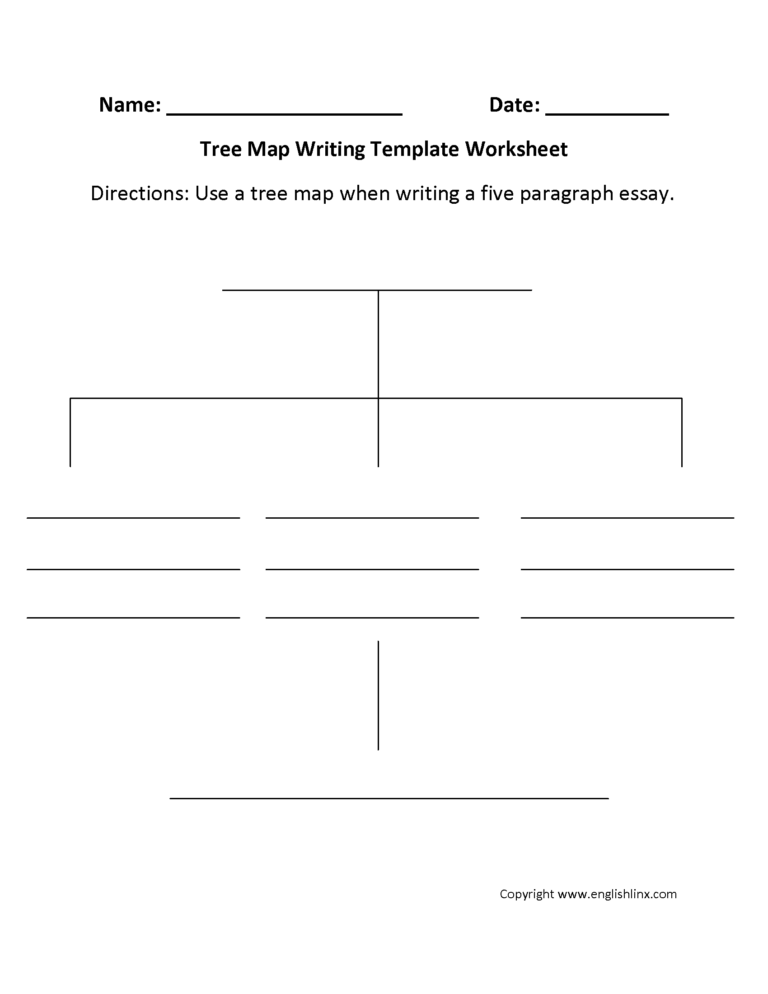 Writing Template Worksheets Tree Map Writing Template Worksheet