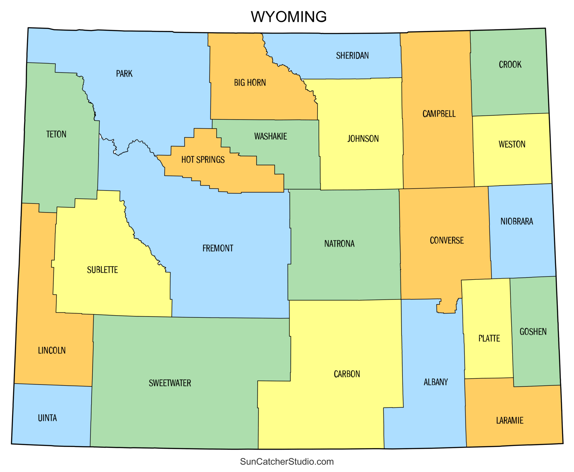 Wyoming County Map Printable State Map With County Lines Free Printables Monograms Design Tools Patterns U0026 DIY Projects