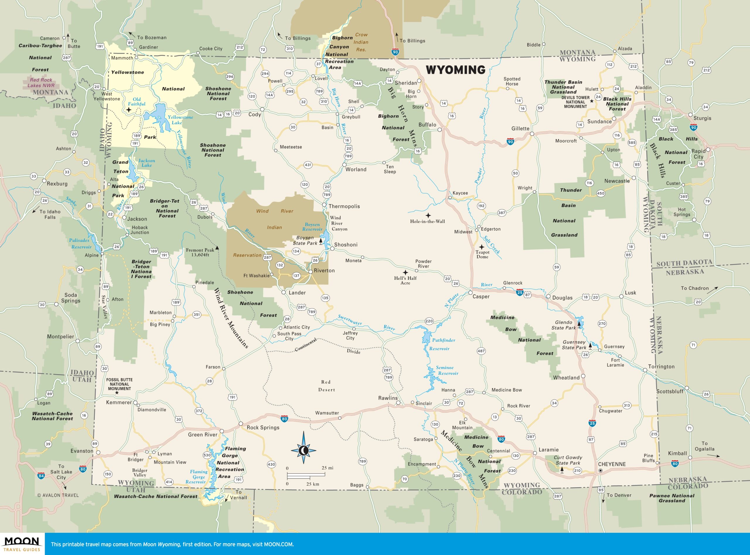 Printable Wyoming Map