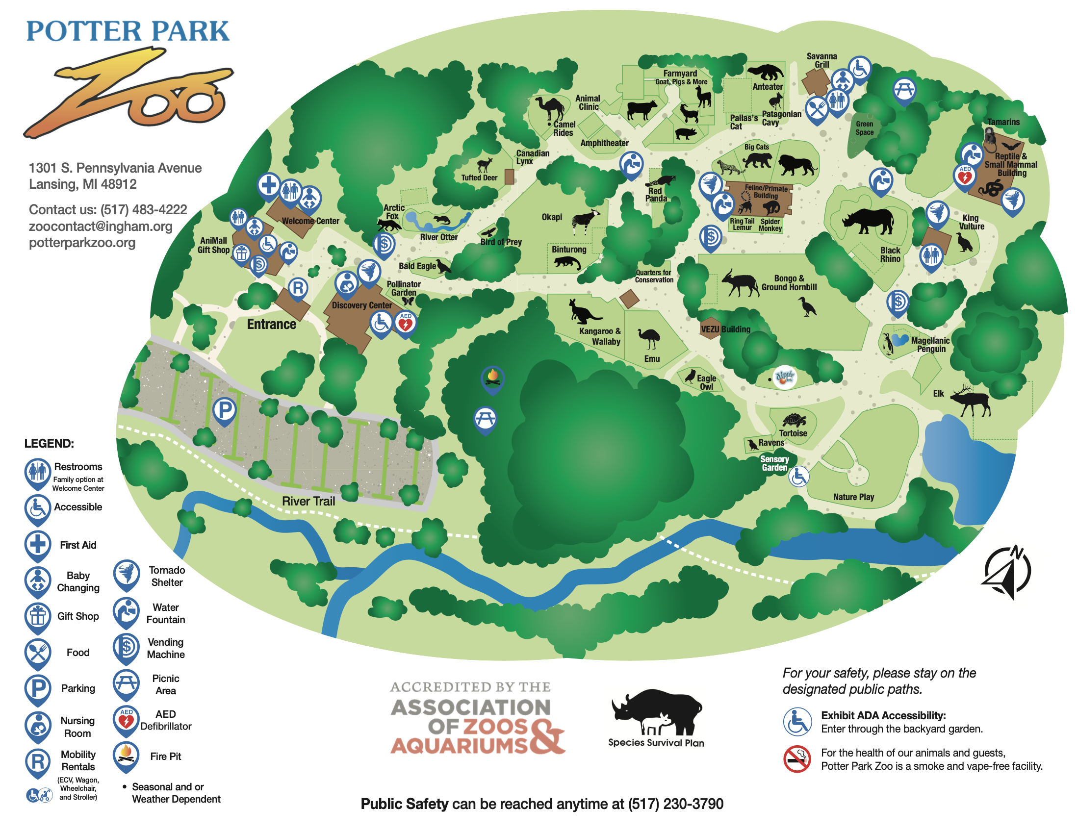 Zoo Map Potter Park Zoo